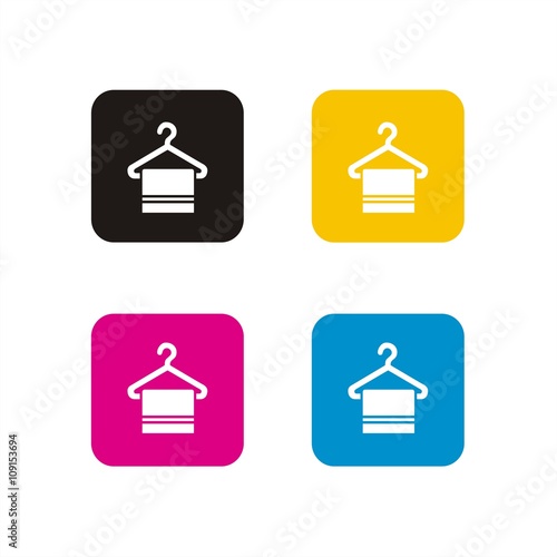 Hanger with towel Icon colored squares