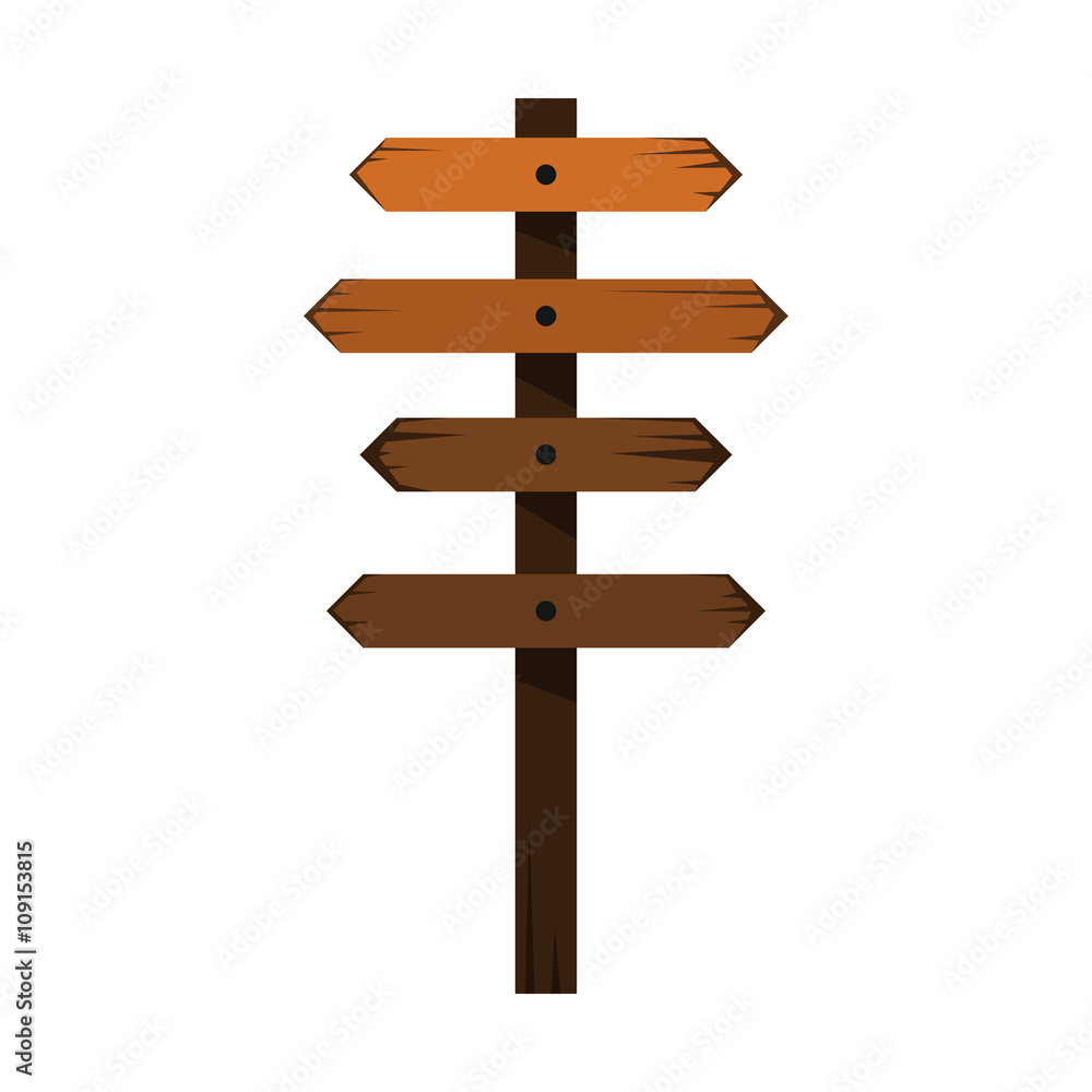 Wood sign in white background Wood sign in white background