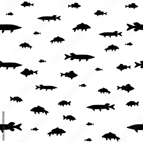 Seamless background of lake fish