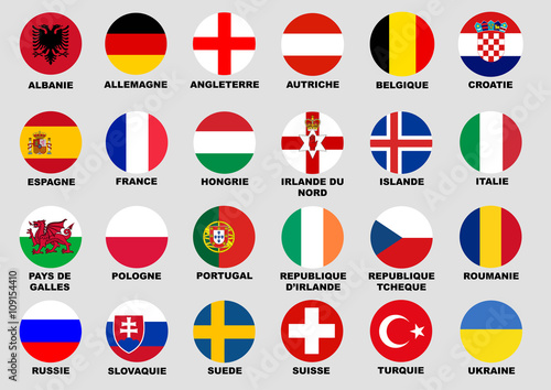 Foot euro 2016 drapeau pays