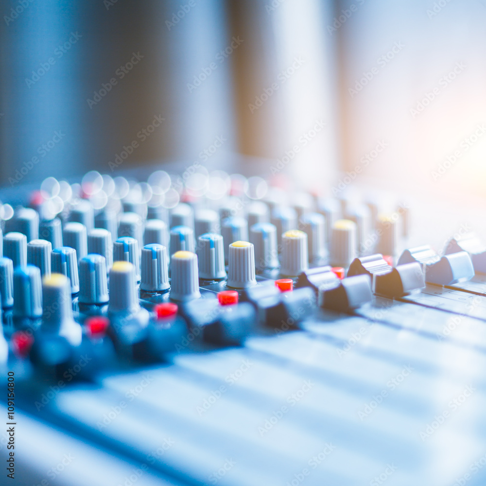 Fototapeta premium close-up view of professional sound mixer,still life.