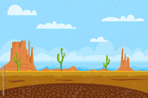 Desert background for game, monument valley