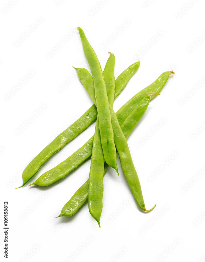 Green beans isolated on white background Green beans isolated on white background