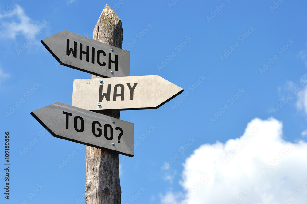 Which way to go? Signpost - obrazy, fototapety, plakaty 