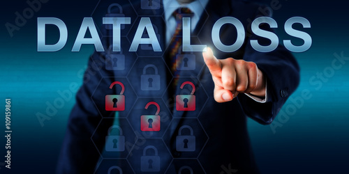 Bilde på lerret Network Administrator Pressing DATA LOSS