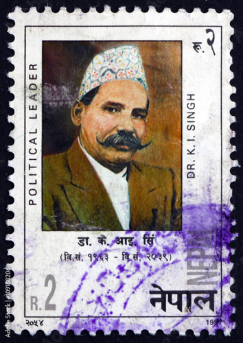 Postage stamp Nepal 1997 Dr. K. I. Singh, Political Leader photo