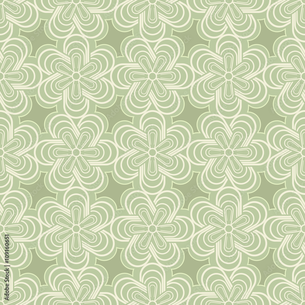 Abstract green spring flower buds vector pattern. Abstract green spring flower buds vector pattern.