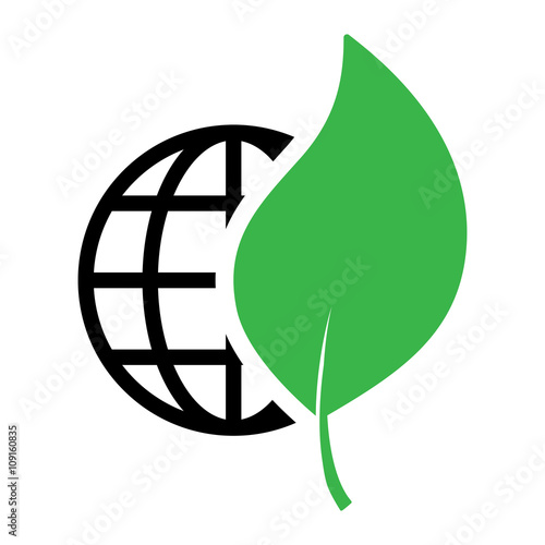 world globus with green leaf