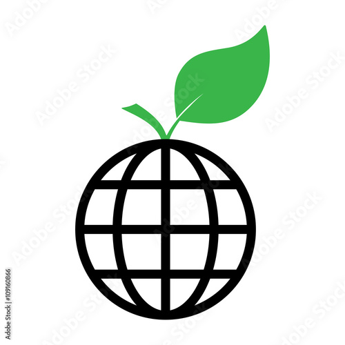world globus with green leaf