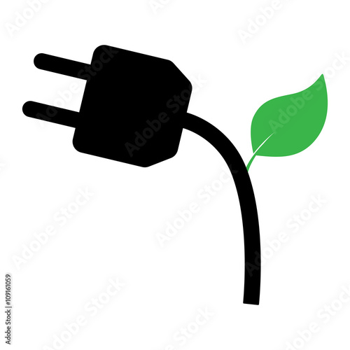 plug with green leaf