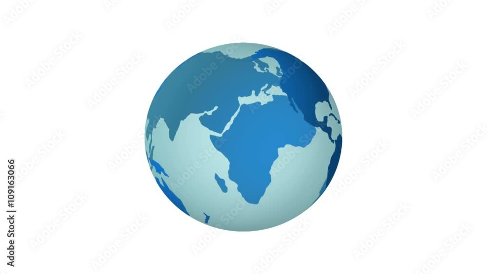 Blue Planet Earth spinning isolated on white background. 4K. Blue Planet Earth spinning isolated on white background. 4K.