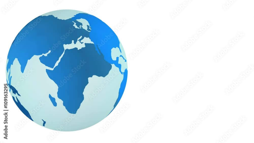 Blue Planet Earth spinning isolated on white background. 4K. Blue Planet Earth spinning isolated on white background. 4K.