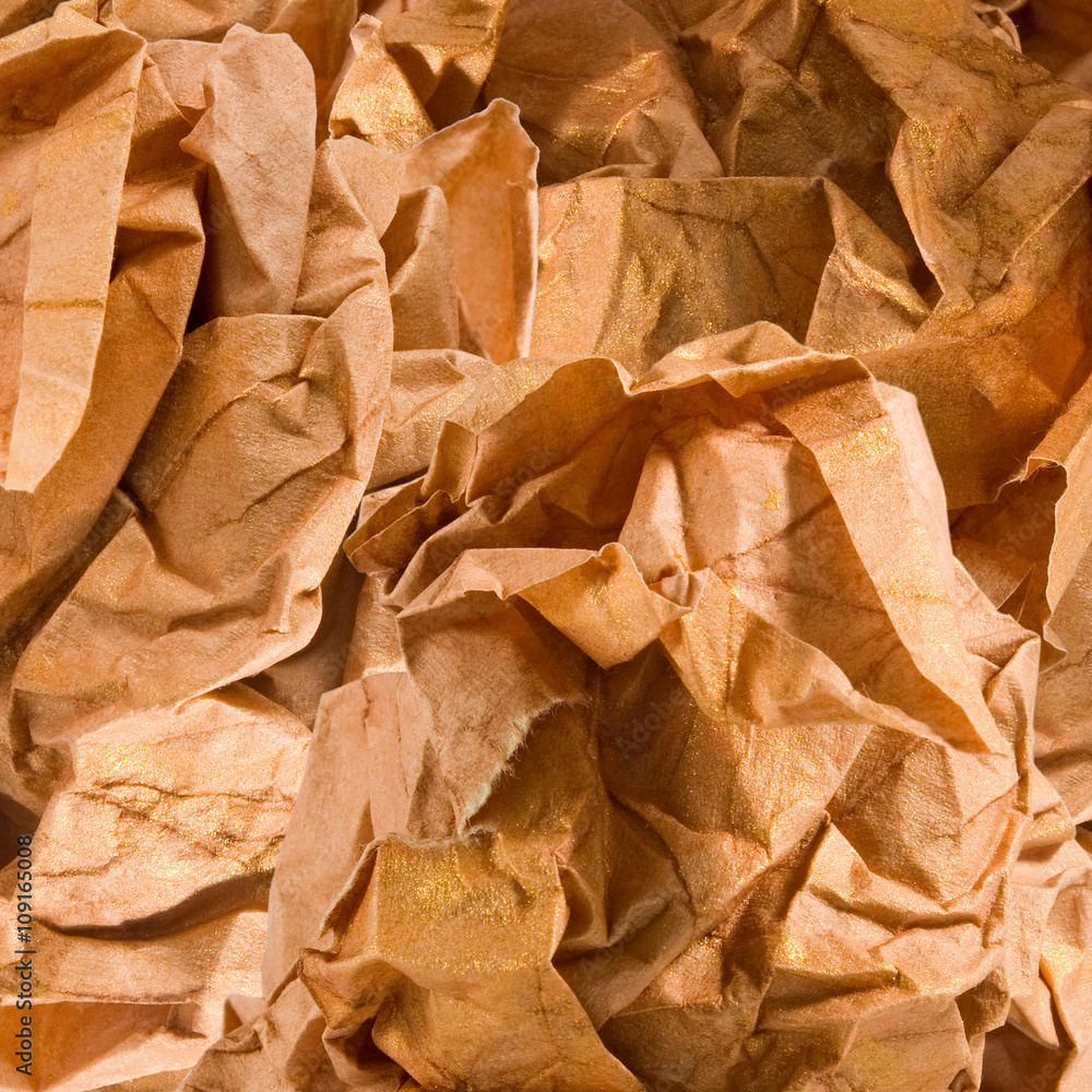 Isolated image of a crumpled paper closeup Isolated image of a crumpled paper closeup