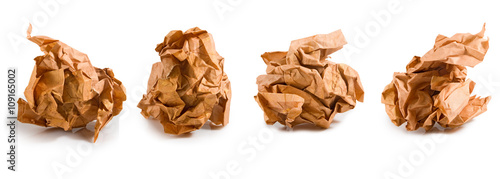 Isolated image of a crumpled paper closeup