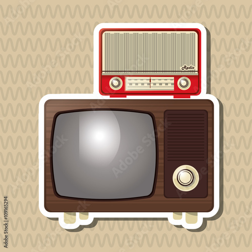 Flat illustration about vintage tv design 
