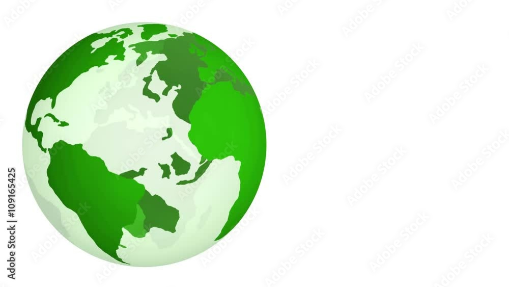 Green Planet Earth spinning isolated on white background. 4K. Green Planet Earth spinning isolated on white background. 4K.