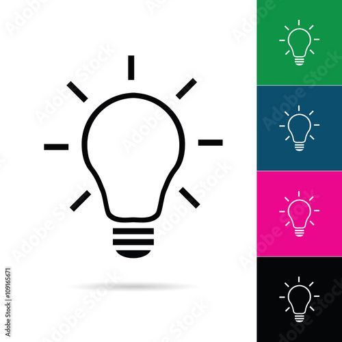 lightbulb icon set illustration
