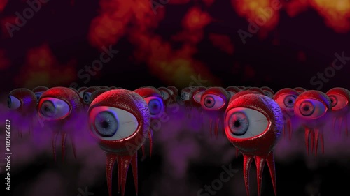 Monster Halloween seamless animation background photo