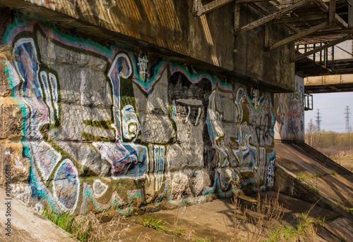 Graffiti under the railway bridge
