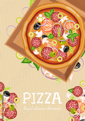 Pizza party fresh ingredients for pizza template