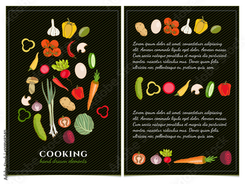 Cookbook template hand drawn elements