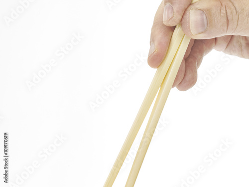 Chopsticks shot on white