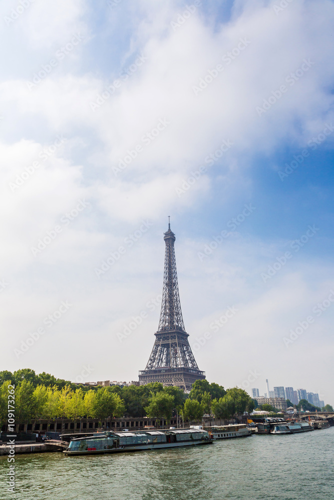 Fototapeta premium Seine in Paris and Eiffel tower