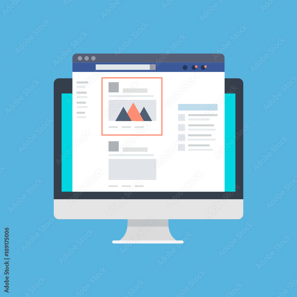 Flat design modern vector illustration concept for social network advertising Flat design modern vector illustration concept for social network advertising