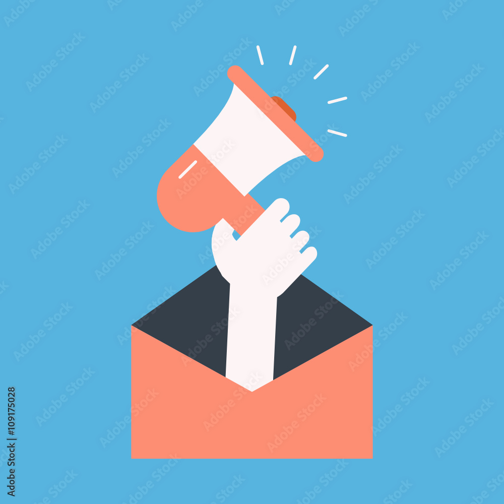 Flat design modern vector illustration concept for email marketing