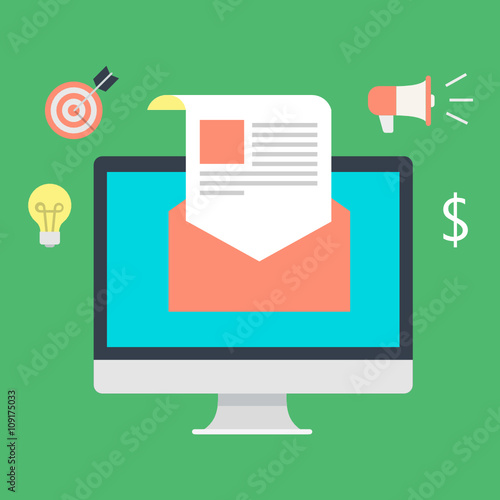 Flat design modern vector illustration concept for Email 