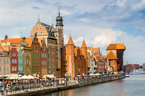 Cityscape on the Vistula River in Gdansk  Poland.