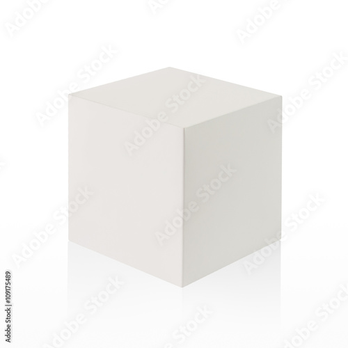 White box (cube) on white background