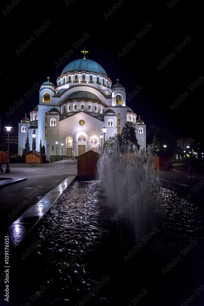 The Serbian Orthodox Christian Church of St Sava built where remains of founder of the Serb Orthodox Church -Saint Sava- were burned. The dome is 70m high.