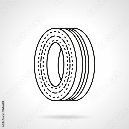 Wheel disk flat line vector icon