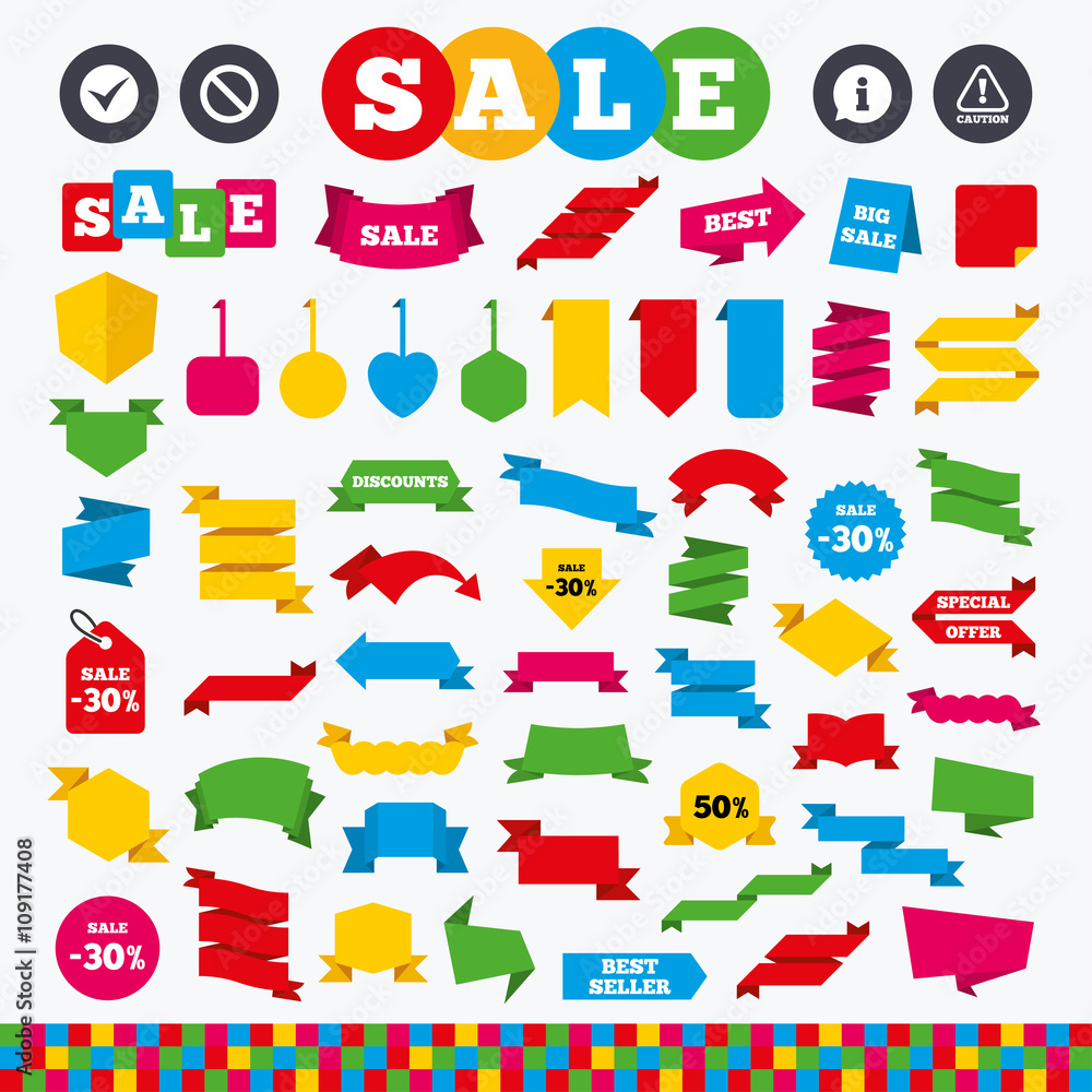 Information icons. Stop prohibition symbol. Information icons. Stop prohibition symbol.