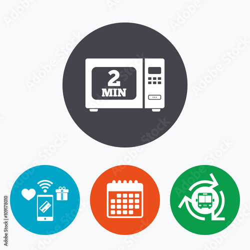 Cook in microwave oven sign icon. Electric stove