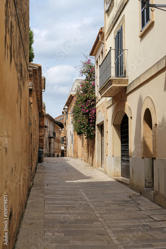 one of the charming streets in Alcudia  Majorca  Spain