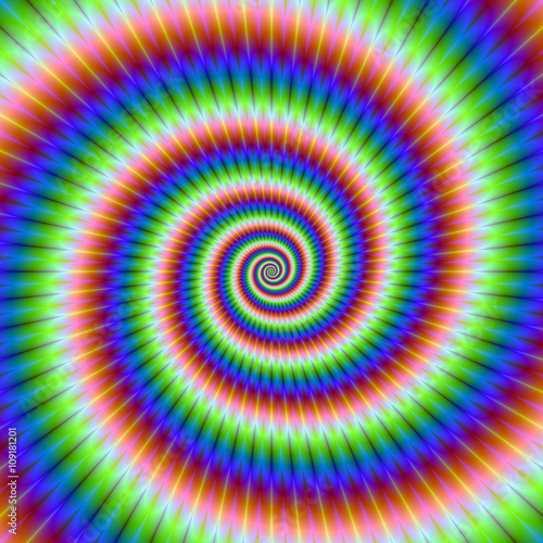 Green Blue Red and Yellow Spiral