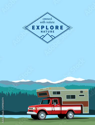 Camper shell pickup truck