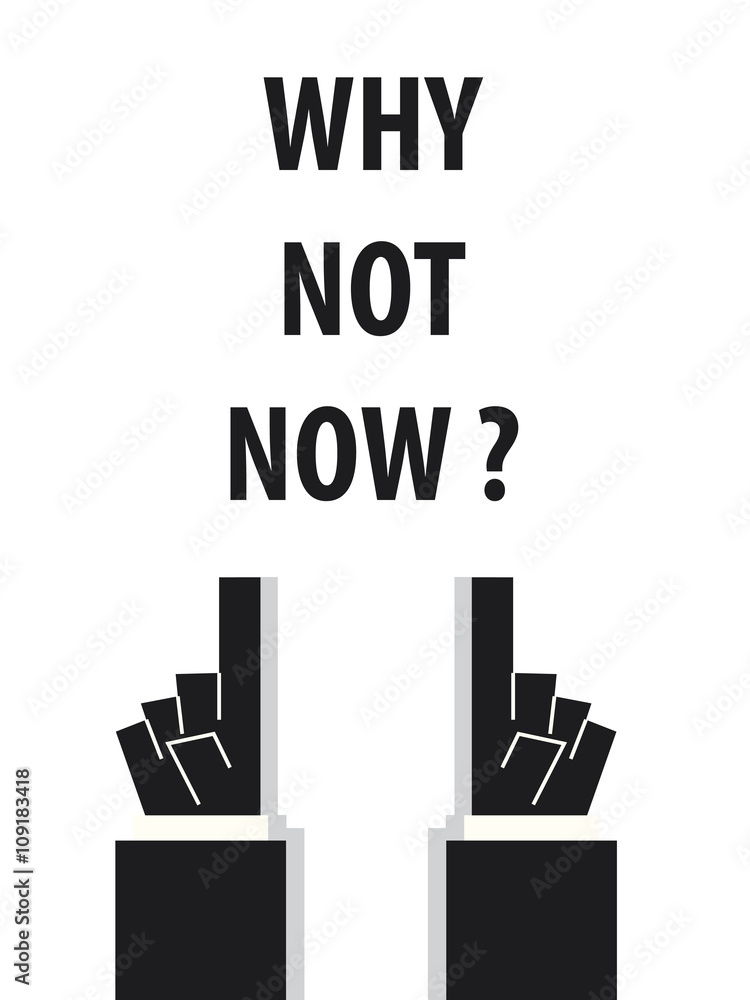 WHY NOT NOW typography vector illustration
