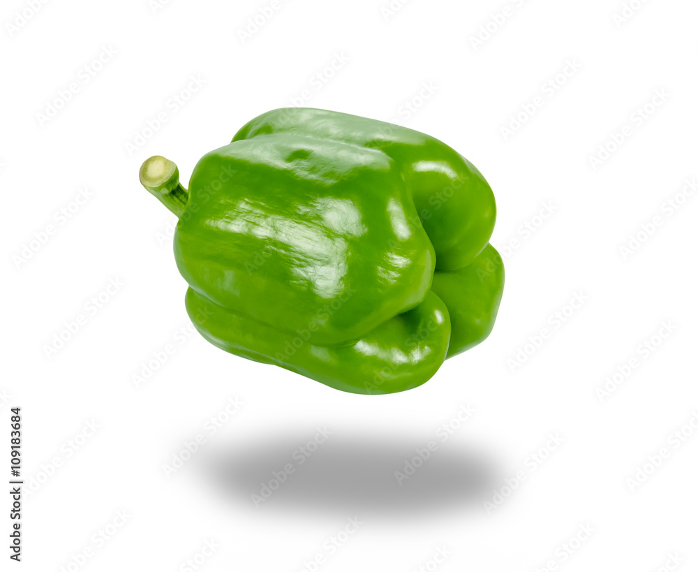 green sweet chilli isolated on white background green sweet chilli isolated on white background