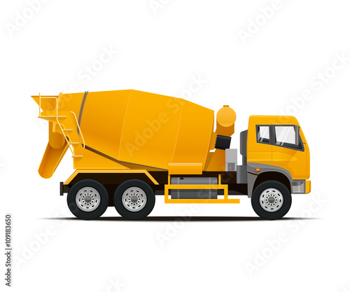 Cement Mixer Truck. High Detailed Vector illustration.