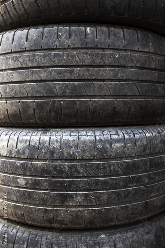 used car tires. close-up 
