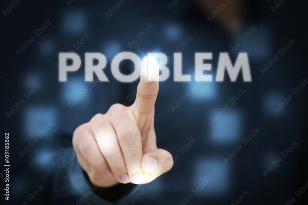 Businessman touching Problem Businessman touching Problem