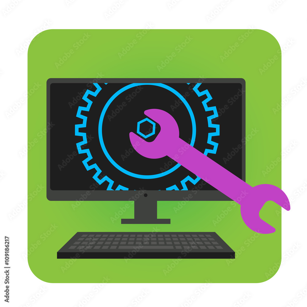 Big Data Security Maintenance and Tech Icon with Wrench and Gear Tools for Technician to Use when Scanning Systems - Internet or Information Technology Repairs Big Data Security Maintenance and Tech Icon with Wrench and Gear Tools for Technician to Use when Scanning Systems - Internet or Information Technology Repairs