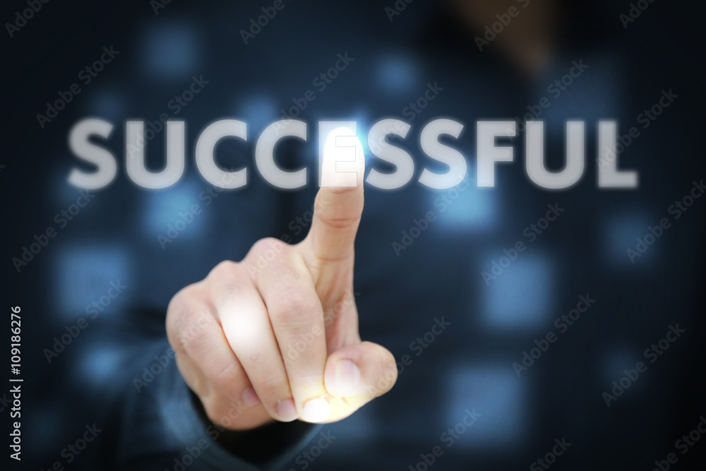 Businessman touching Successful Businessman touching Successful