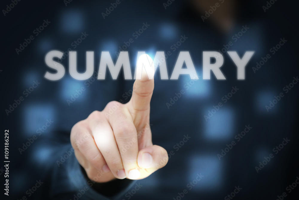 Businessman touching Summary Businessman touching Summary