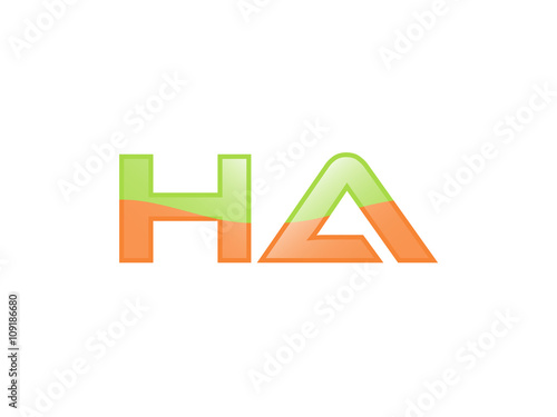 Green Orange shiny HA letters