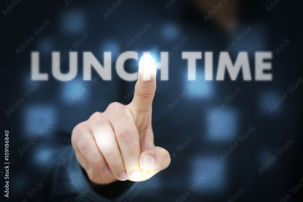 Businessman touching Lunch Time Businessman touching Lunch Time