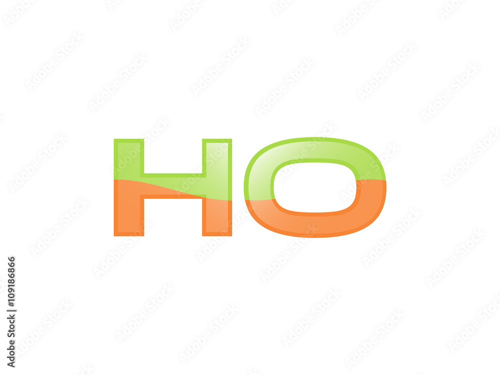 Green Orange shiny HO letters Green Orange shiny HO letters